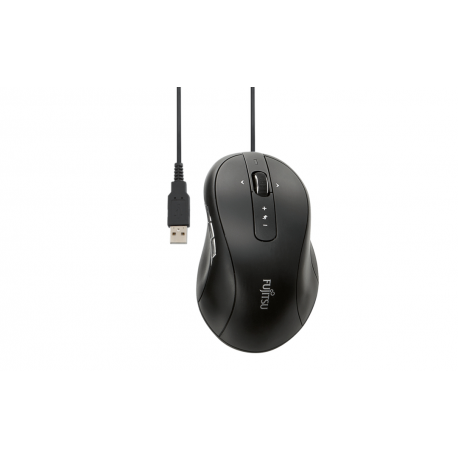 Fujitsu M520 - Mouse - right and left-handed - optical - 3 buttons - wired - USB - black - for Celsius H7510, J5010, W5010; ESPRIMO D7010, D7011, D9010, D9011, G9010, K5010 / 24, P9910 - 1