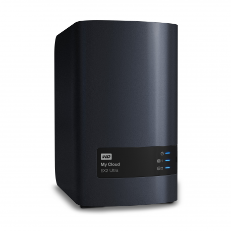 WD My Cloud EX2 Ultra WDBVBZ0000NCH - Personal cloud storage device - 2 bays - RAID 0, 1, JBOD - RAM 1 GB - Gigabit Ethernet - iSCSI support - 2