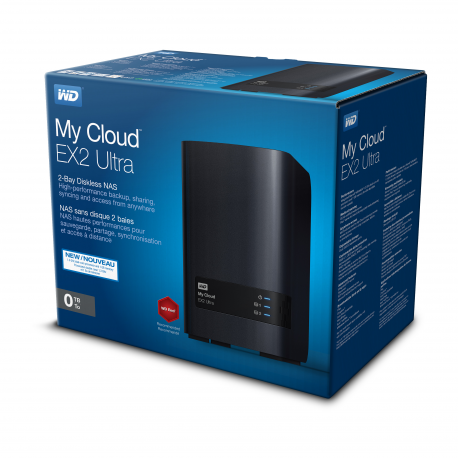 WD My Cloud EX2 Ultra WDBVBZ0000NCH - Personal cloud storage device - 2 bays - RAID 0, 1, JBOD - RAM 1 GB - Gigabit Ethernet - iSCSI support - 6