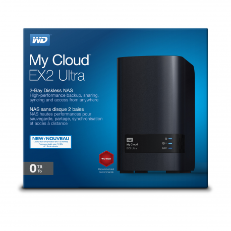 WD My Cloud EX2 Ultra WDBVBZ0000NCH - Personal cloud storage device - 2 bays - RAID 0, 1, JBOD - RAM 1 GB - Gigabit Ethernet - iSCSI support - 7