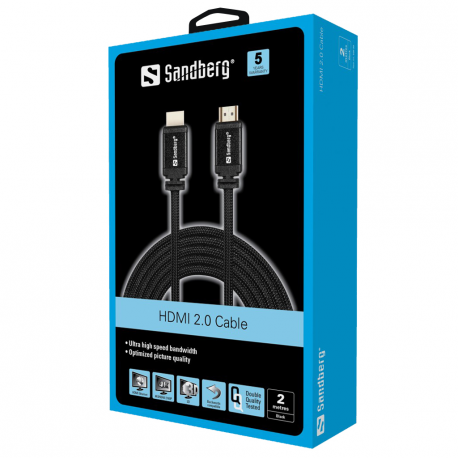Sandberg - HDMI cable - HDMI male to HDMI male - 2 m - 1