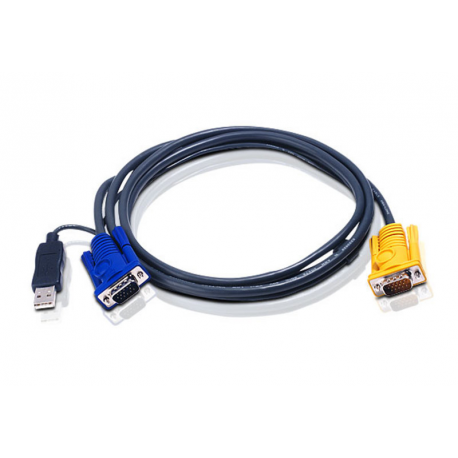 ATEN 2L-5202UP - Keyboard  /  video  /  mouse (KVM) cable - USB, HD-15 (VGA) (M) to HD-15 (VGA) (M) - 1.8 m - 3