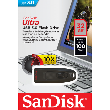 SanDisk Ultra - USB flash drive - 32 GB - USB 3.0 - 8