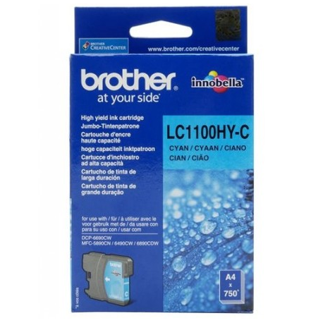 Brother LC1100HYC - High Yield - cyan - original - ink cartridge - for Brother DCP-6690CW, MFC-5890CN, MFC-5895CW, MFC-6490CW, MFC-6890CDW; Justio MFC-5890CN - 2