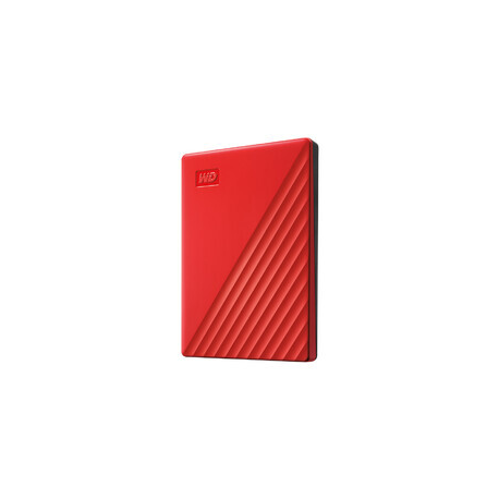 WD My Passport WDBPKJ0040BRD - Hard drive - encrypted - 4 TB - external (portable) - USB 3.2 Gen 1 - 256-bit AES - red - 1