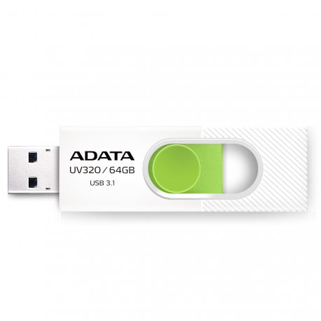 ADATA UV320 - USB flash drive - 64 GB - USB 3.1 - white / green - 1