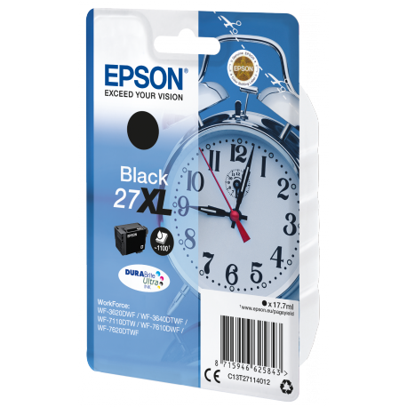Epson 27XL - 17.7 ml - XL - black - original - ink cartridge - for WorkForce WF-3620, WF-3640, WF-7110, WF-7210, WF-7610, WF-7620, WF-7710, WF-7715, WF-7720 - 2