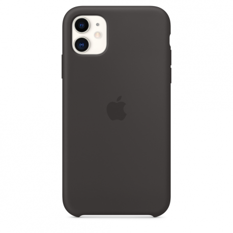 Apple - Back cover for mobile phone - silicone - black - for iPhone 11 - 0