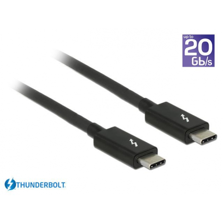 DeLOCK - Thunderbolt cable - USB-C (M) to USB-C (M) - USB 3.1 Gen 2  /  Thunderbolt 3  /  DisplayPort 1.2a - 20 V - 5 A - 1 m - 4K support - black - 0