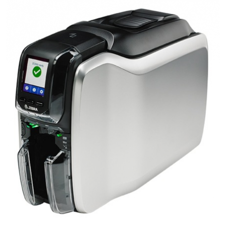 Zebra ZC350 - Plastic card printer - colour - dye sublimation / thermal transfer - CR-80 Card (85.6 x 54 mm) - 300 dpi - up to 1000 cards / hour (mono)  /  up to 225 cards / hour (colour) - capacity: 100 cards - USB 2.0, LAN - 8