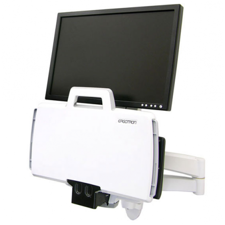 Ergotron 200 Series - Mounting kit (articulating arm, barcode scanner holder, keyboard tray with left / right mouse tray) - for LCD display  /  PC equipment - steel - white - screen size: up to 24" - wall-mountable - 2