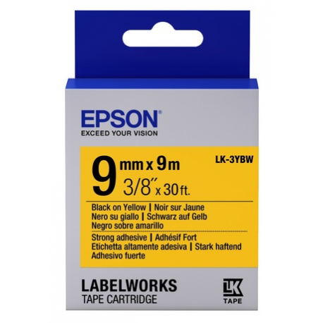 Epson LabelWorks LK-3TBW - Black on clear - Roll (0.9 cm x 9 m) 1 cassette(s) label tape - for LabelWorks LW-1000, 300, 400, 600, 700, 900, K400, Z5000, Z5010, Z700, Z710, Z900 - 0