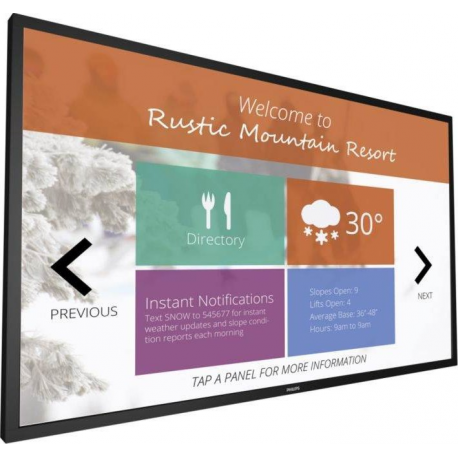 55” Direct LED Display, FHD, 400 cd powered by Android 7, Mem. 4Gb, Storage 16Gb, dual band WiFi, HTML5 browser, mPCIe