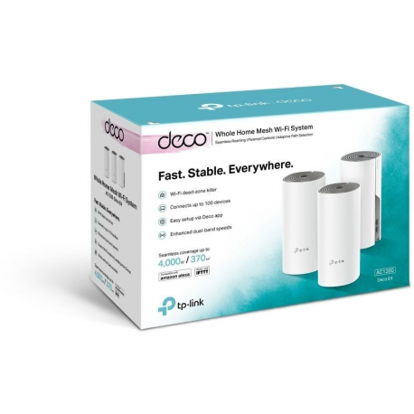 TP-Link Deco E4 AC1200 whole home Mesh WiFi system, 2 int.anteny, 3-pack