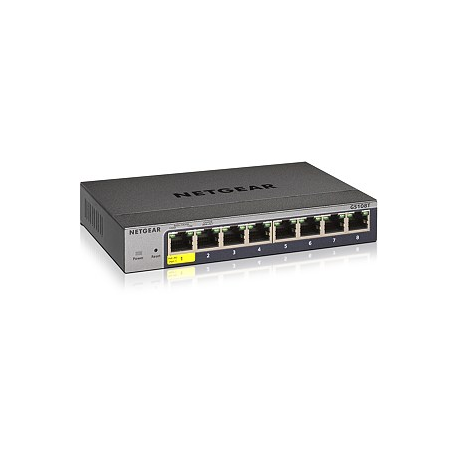 Netgear ProSafe Smart 8-Port Gigabit Switch Metal 1xPoE PD (GS108T v3)