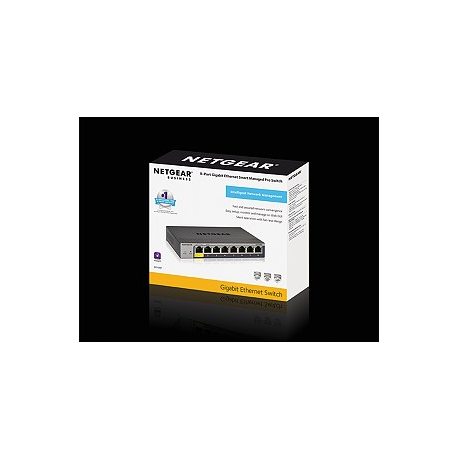 Netgear ProSafe Smart 8-Port Gigabit Switch Metal 1xPoE PD (GS108T v3)