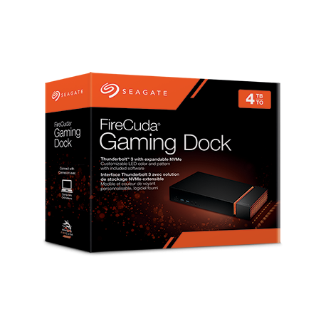 SEAGATE FireCuda Gaming Dock 4TB HDD Thunderbolt3 RJ45 Ethernet USB3.1 Gen2 Hub M.2 NVMe SSD slot Retail