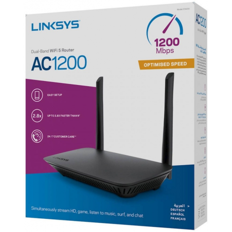Linksys Router E5400 802.11b, 300+867 Mbit/s, 10/100 Mbit/s, Ethernet LAN (RJ-45) ports 4, Antenna type 2xExternal