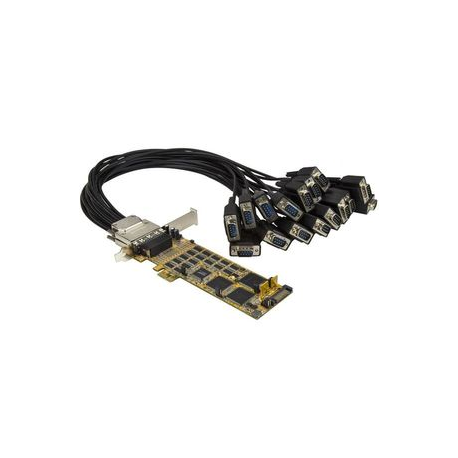StarTech.com 16 Port PCI Express Serial Card - High-Speed PCIe Serial Card - Expansion module - PCIe 1.1 low profile - RS-232 x 2 - yellow - 6