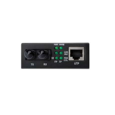 DIGITUS Professional DN-82110-1 - Fibre media converter - GigE - 10Base-T, 1000Base-SX, 100Base-TX, 1000Base-T - RJ-45  /  ST multi-mode - up to 500 m - 850 nm - 1