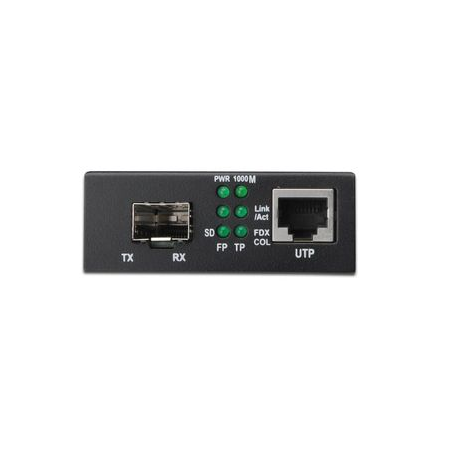 DIGITUS DN-82130 - Fibre media converter - GigE - 10Base-T, 100Base-TX, 1000Base-T - RJ-45  /  SFP (mini-GBIC) - up to 80 km - 2