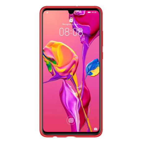 Huawei Car case - Back cover for mobile phone - silicone, magnet - red - for Huawei P30 - 1
