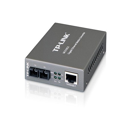 TP-LINK MC210CS - Fibre media converter - GigE - 1000Base-FX, 1000Base-T - RJ-45  /  SC single-mode - up to 15 km - 1310 nm - for P / N: TL-MC1400 - 1