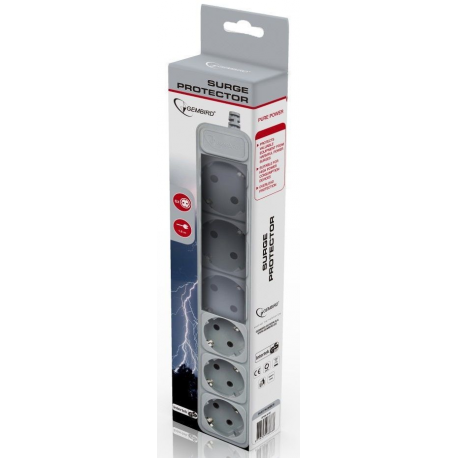 Gembird SPG6-B-6C Power Cube - Surge protector - output connectors: 6 - 1