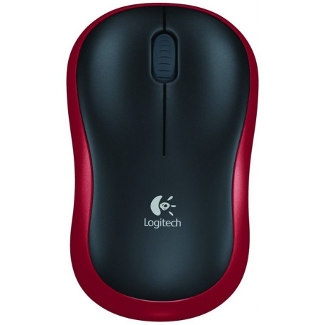 Logitech M185 - Mouse - optical - wireless - 2.4 GHz - USB wireless receiver - red - 1