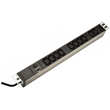 DIGITUS DN-95404 - Power strip - AC 250 V - input: IEC 60320 C14 - output connectors: 10 (IEC 60320 C13) - 19" - 2 m cord - 4