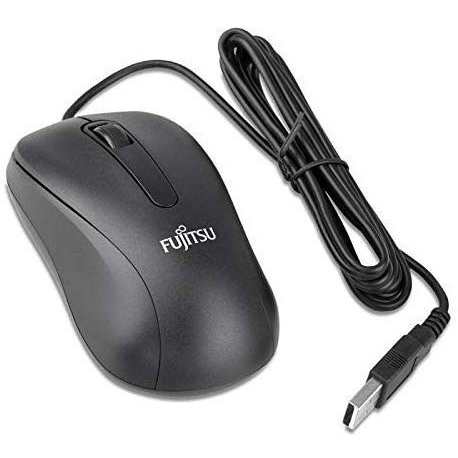 Fujitsu M520 - Mouse - right and left-handed - optical - 3 buttons - wired - USB - black (pack of 10) - for Celsius J550, J580, M770, W580; ESPRIMO D538 / E94; PRIMERGY CX2560 M4, CX2570 M4, TX1320 M4 - 1