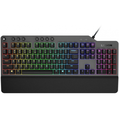 Lenovo Legion K500 - Keyboard - backlit - USB - US - black, iron grey - for IdeaCentre 5 14; IdeaCentre AIO 3 24; 3 27; IdeaPad 1 14; 3 14; 5 14; 5 Pro 14; V15 - 0