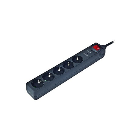 Gembird SPG5-C-5 Surge protector, 5 sockets, 1.5 m, black