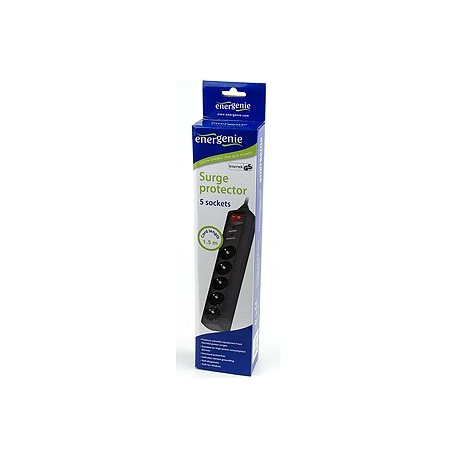 Gembird SPG5-C-5 Surge protector, 5 sockets, 1.5 m, black