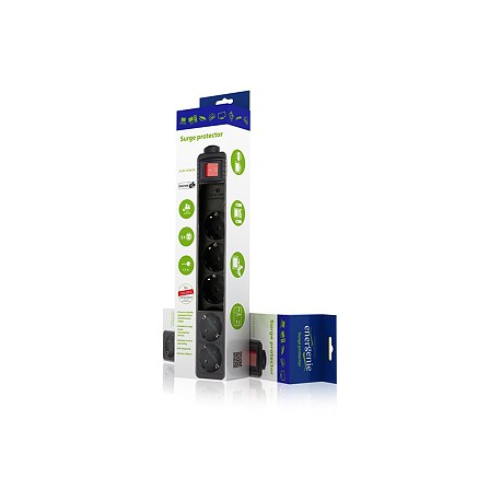 Gembird SPG5-C-10 - Surge protector - output connectors: 5 - black - 2