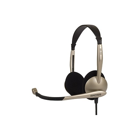 Koss Headphones CS100 Headband/On-Ear, 3.5mm (1/8 inch), Microphone, Black/Gold, - 1