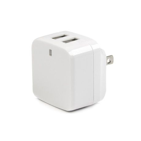 StarTech.com Dual Port USB Wall Charger 17W / 3.4A - Travel Charger 110V / 220V - Power adapter - 17 Watt - 3.4 A - 2 output connectors (USB) - white - for P / N: USBLT1MWS, USBLT2MBR, USBLT2MW, USBLT30CMW, USBLTM1MBK, USBLTM1MWH, VID2VGATV3 - 3