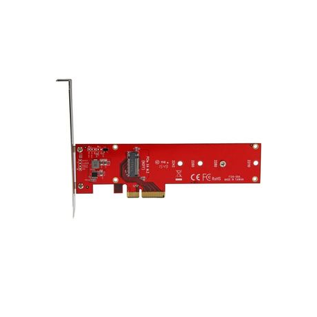 StarTech.com M2 PCIe SSD Adapter - x4 PCIe 3.0 NVMe  /  AHCI  /  NGFF  /  M-Key - Low Profile and Full Profile - SSD PCIe M.2 Adapter (PEX4M2E1) - Interface adapter - M.2 - Expansion Slot to M.2 - M.2 Card - PCIe x4 - red - for P / N: BNDTB10GI, BNDTB210GSFP, BNDTB310GNDP, BNDTB410GSFP, BNDTB4M2E1, BNDTBUSB3142 - 1