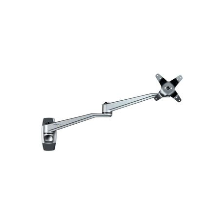 StarTech.com Wall Mount Monitor Arm, Articulating Ergonomic VESA Wall Mount Monitor Arm, 20" (52cm) Long , Single 34" Display up to 30.9lb / 14kg, Swivel / Tilt / Rotate, Adjustable Screen Mount - Cable Management clips (ARMWALLDSLP) - Bracket - for LCD display (adjustable arm) - aluminium - silver - screen size: 13"-30" - wall-mountable - 6