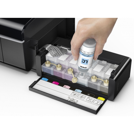 Epson L805 Inkjet Photo printer / 6 Ink Cartridges / 37ppm mono/ 38ppm color / USB / Wifi / Paper tray 120 Sheets / Prints on CD
