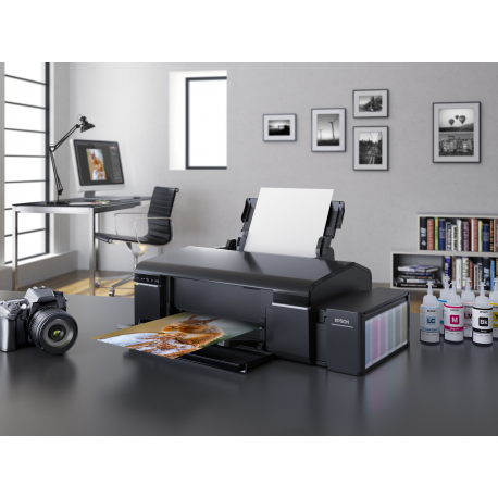 Epson L805 Inkjet Photo printer / 6 Ink Cartridges / 37ppm mono/ 38ppm color / USB / Wifi / Paper tray 120 Sheets / Prints on CD