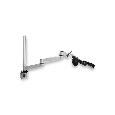 StarTech.com Wall Mount Workstation, Articulating Standing Desk w /  Ergonomic Height Adjustable Monitor Arm & Padded Keyboard Tray, 34" VESA Display, Foldable Wall Mounted Sit Stand Desk - Foldable Standing Desk (WALLSTSI1) - Mounting kit (pole, mouse holder, wrist rest, spring arm, wall mount bracket, keyboard tray, monitor mount, wall mount bracket with lock plate, swivel arm with logo, 2 x swivel arms, mouse tray, mouse tray fixed plate, EVA mouse pad) - for LCD display  /  PC equipment - plastic, aluminium, steel - silver - screen size: 13"-30" - wall-mountable - TAA Compliant - 3