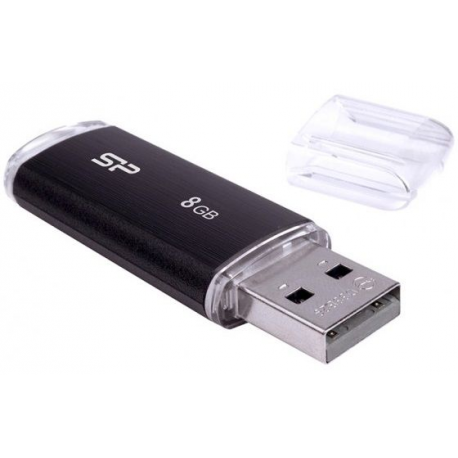 SILICON POWER Ultima U02 - USB flash drive - 8 GB - USB 2.0 - black - 2