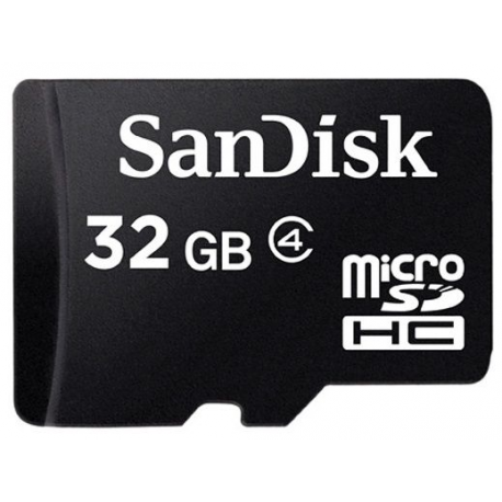SanDisk - Flash memory card - 32 GB - Class 4 - microSDHC - black - 1