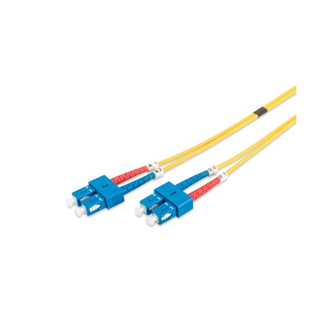 DIGITUS - Patch cable - SC single-mode (M) to SC single-mode (M) - 2 m - fibre optic - 9  /  125 micron - OS1 - halogen-free - yellow - 2