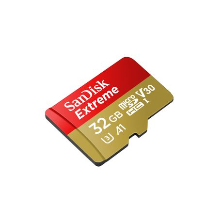 SanDisk Extreme - Flash memory card (microSDHC to SD adapter included) - 32 GB - A1  /  Video Class V30  /  UHS-I U3 - microSDHC UHS-I - 1