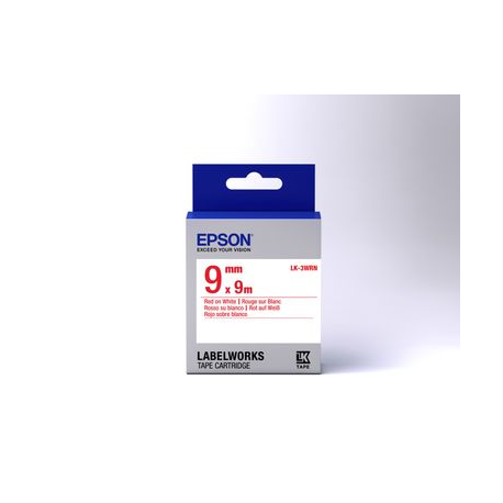 Epson LabelWorks LK-3WRN - Red on white - Roll (0.9 cm x 9 m) 1 cassette(s) label tape - for LabelWorks LW-1000, 300, 400, 600, 700, 900, K400, Z5000, Z5010, Z700, Z710, Z900 - 1