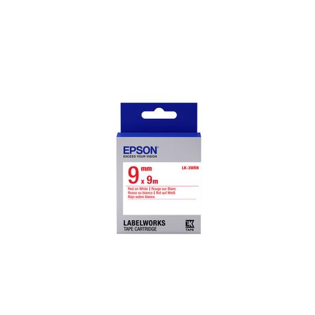 Epson LabelWorks LK-3WRN - Red on white - Roll (0.9 cm x 9 m) 1 cassette(s) label tape - for LabelWorks LW-1000, 300, 400, 600, 700, 900, K400, Z5000, Z5010, Z700, Z710, Z900 - 2