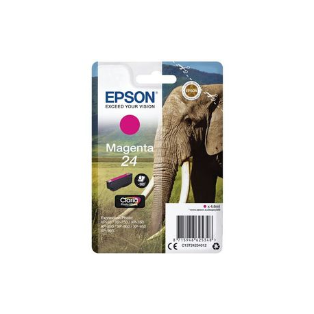 Epson 24XL - 8.7 ml - XL - magenta - original - ink cartridge - for Expression Photo XP-55, 750, 760, 850, 860, 950, 960, 970; Expression Premium XP-750, 850 - 5
