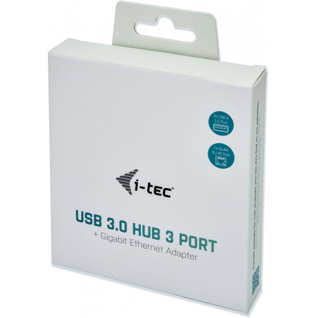 i-Tec USB 3.0 Metal 3-Port - Hub - 3 x SuperSpeed USB 3.0 + 1 x 10 / 100 / 1000 - desktop - 4